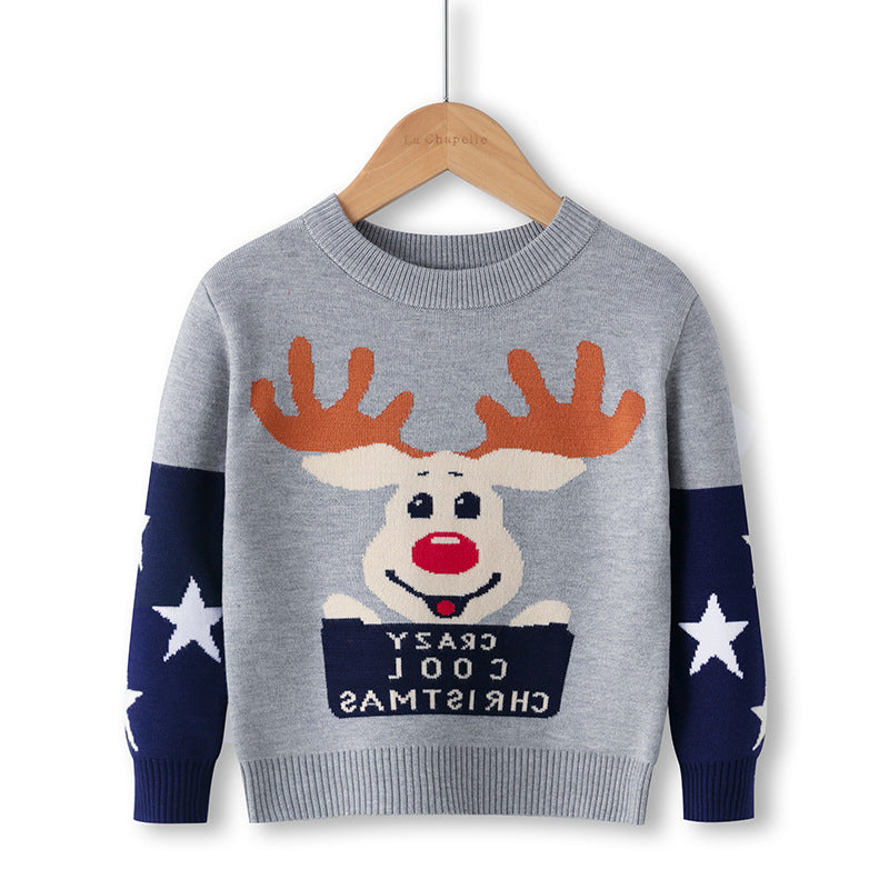 Cartoon Christmas Red Snowman Pullover Bottoming Sweater