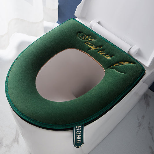 Nordic Style Embroidered Zipper Toilet Seat