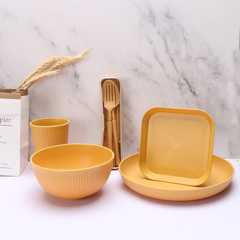 Wheat Straw Tableware Set For Home Meals