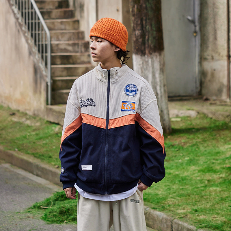 Vintage Patchwork Irregular Embroidery Label Jacket