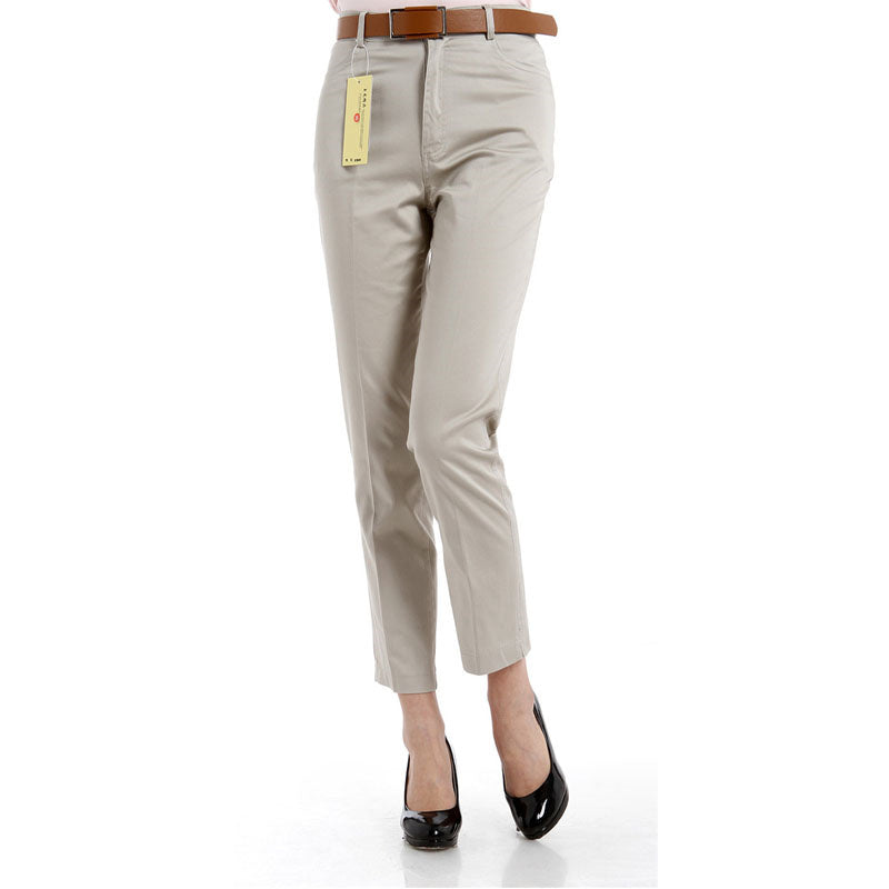 Ladies Casual Cotton Cropped Trousers All-match