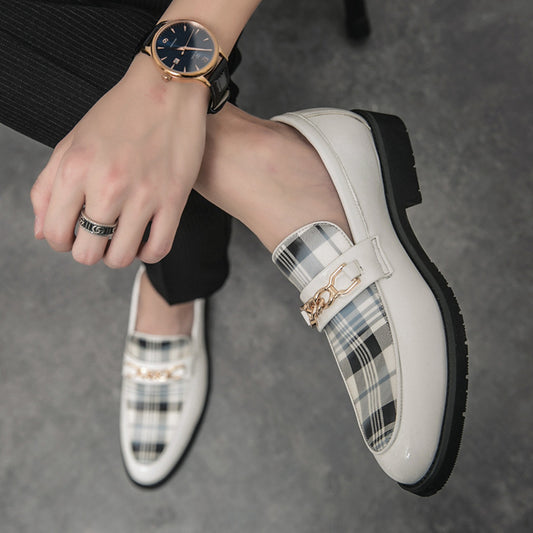 Men's Pointed Toe Leather Business Shallow Mouth Casual Shoes