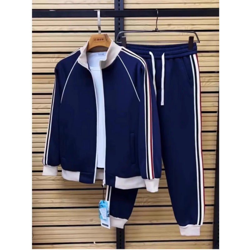 Men's Stand Collar Casual Striped Suit