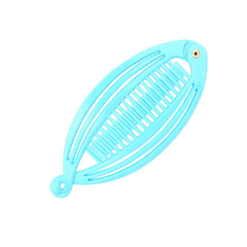 Large Spray Paint Bright Black Hawksbill Color Three Fish Hairpin