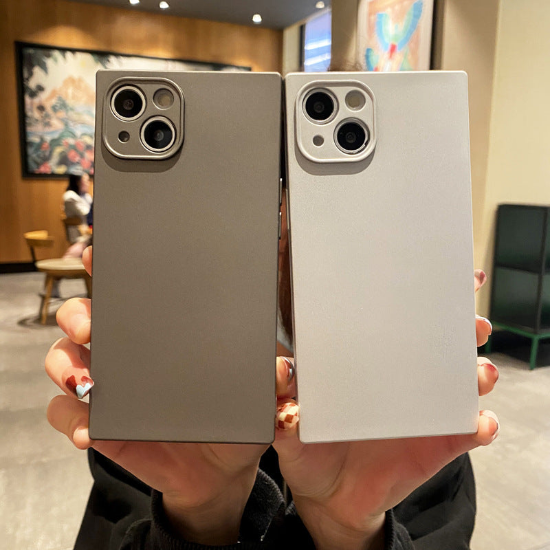 Solid Color Square Precision Pore Silicone Phone Case