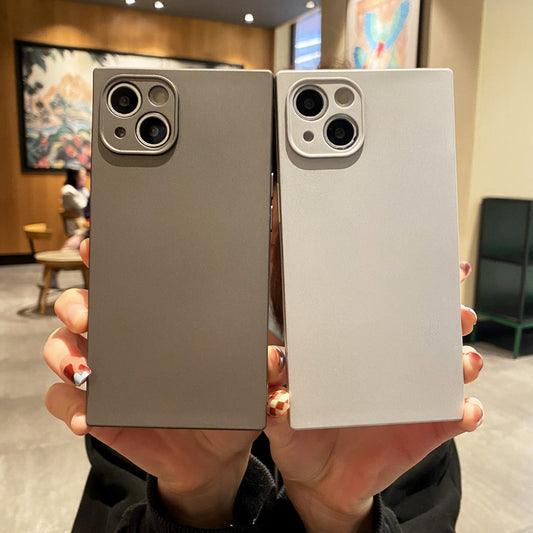 Solid Color Square Precision Pore Silicone Phone Case