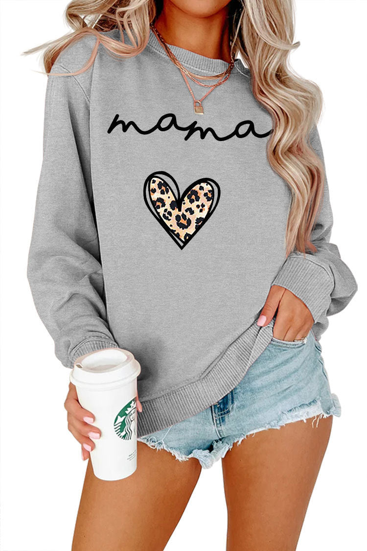 Leopard Print Heart Printing Plus Size Casual Simple Women's Long-sleeved Fleese