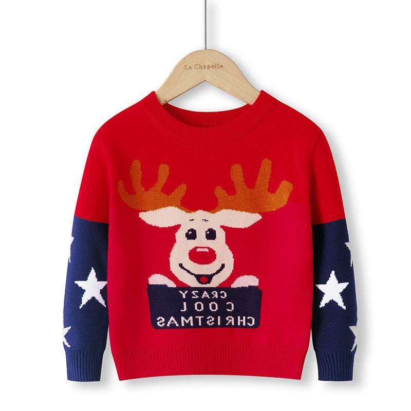 Cartoon Christmas Red Snowman Pullover Bottoming Sweater
